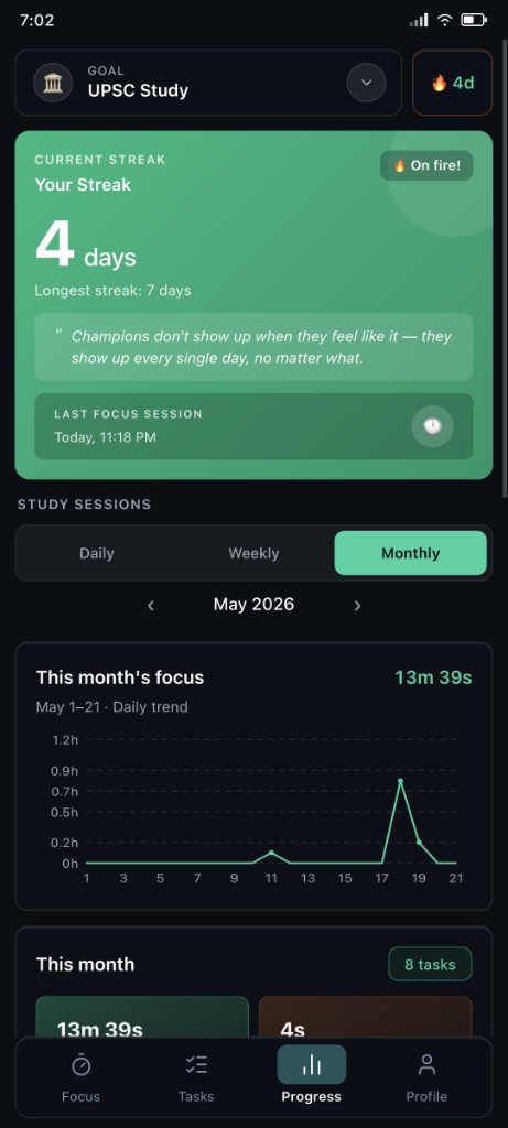 Build daily homework completion streaks in Studybo