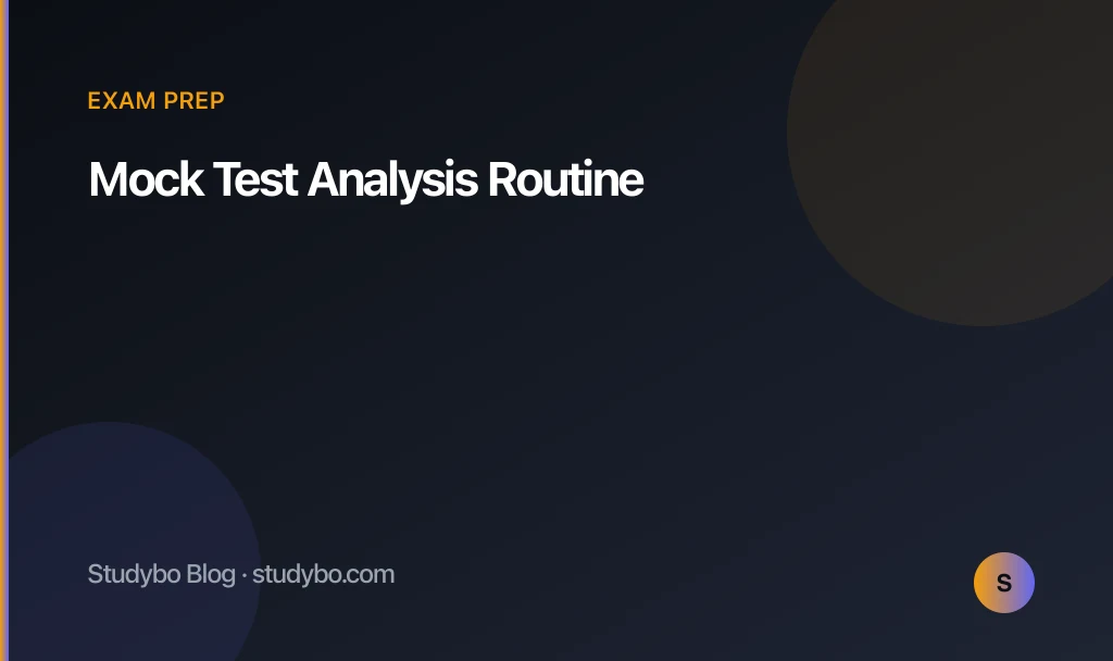 Mock Test Analysis Routine — Studybo Blog